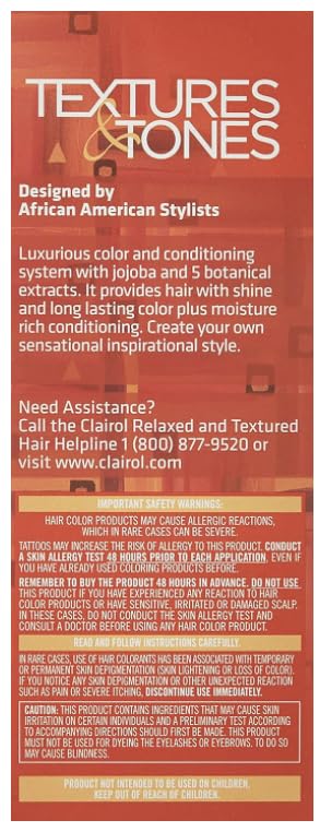Clairol Textures & Tones Hair Color for Women of Color, 2N Dark Brown