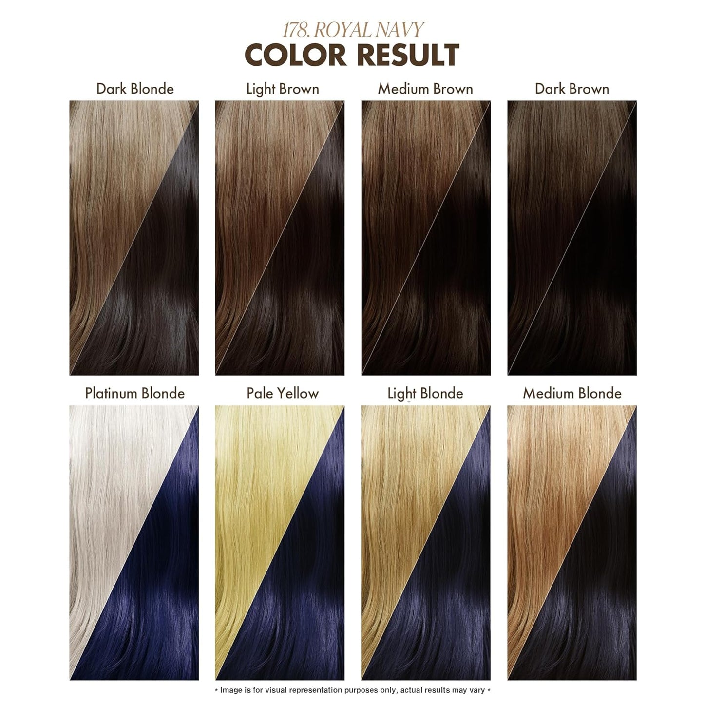 Adore Semi Permanent Hair Color - Vegan and Cruelty-Free Blue Hair Dye - 4 Fl Oz - 178 Royal Navy