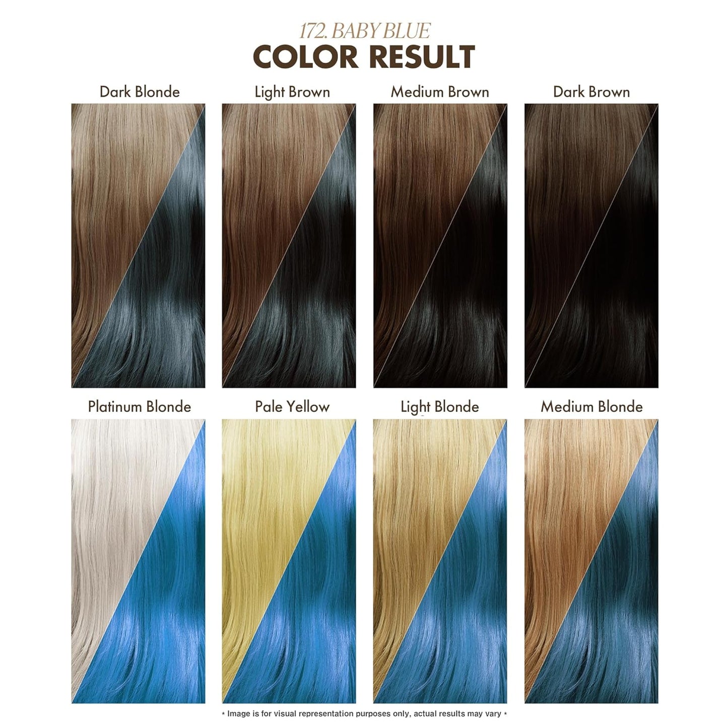 Adore Semi Permanent Hair Color - Vegan and Cruelty-Free Blue Hair Dye - 4 Fl Oz - 172 Baby Blue