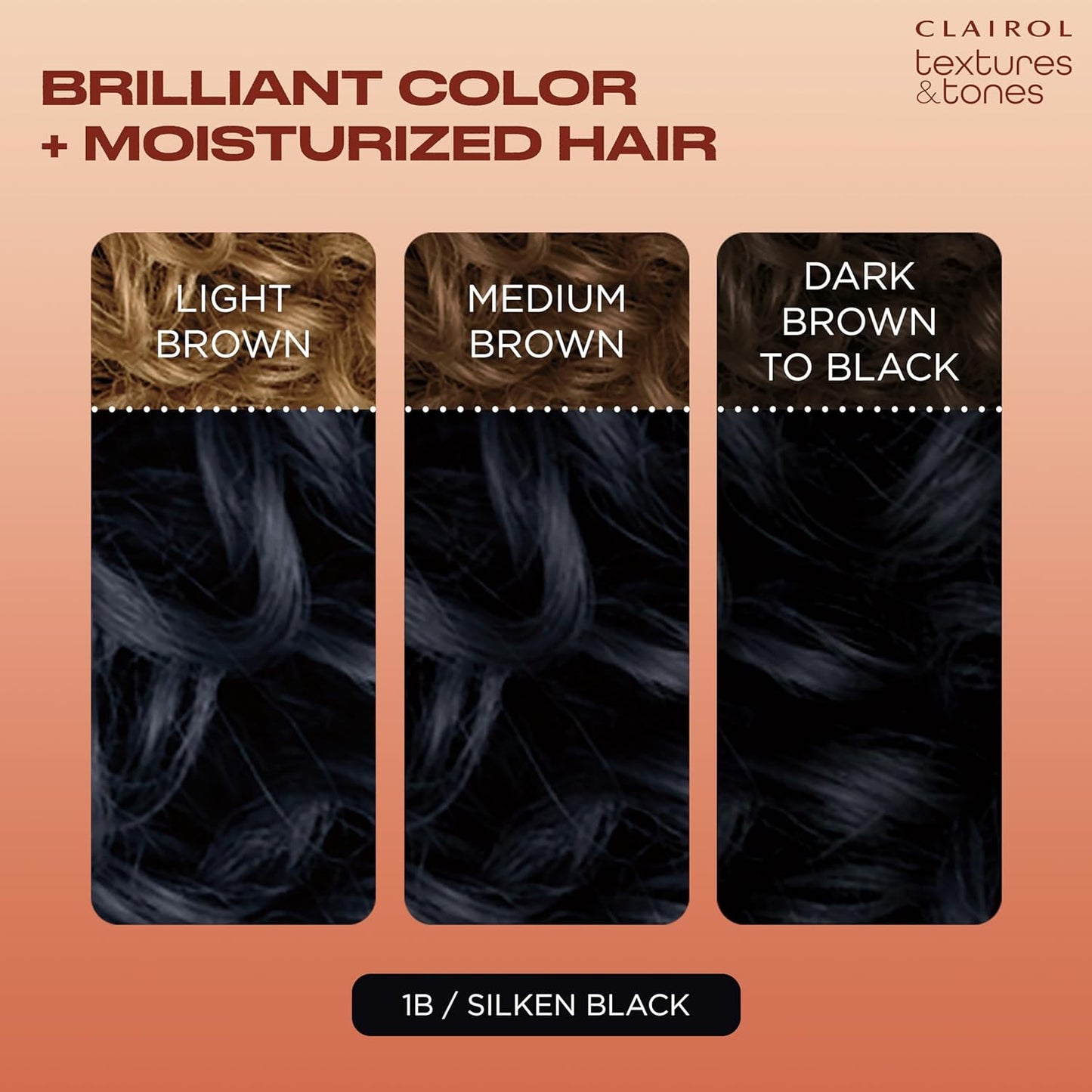 Clairol Textures & Tones Permanent Hair Dye, 1N Natural Black Hair Color