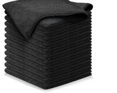 The Towel Guys 14x14 Microfiber Towels With Edges Bale pack- 250 GSM-BLACK