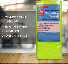 The Towel Guys 16 x 16" Lime Green Professional Grade Microfiber Towel (Pack of 24)