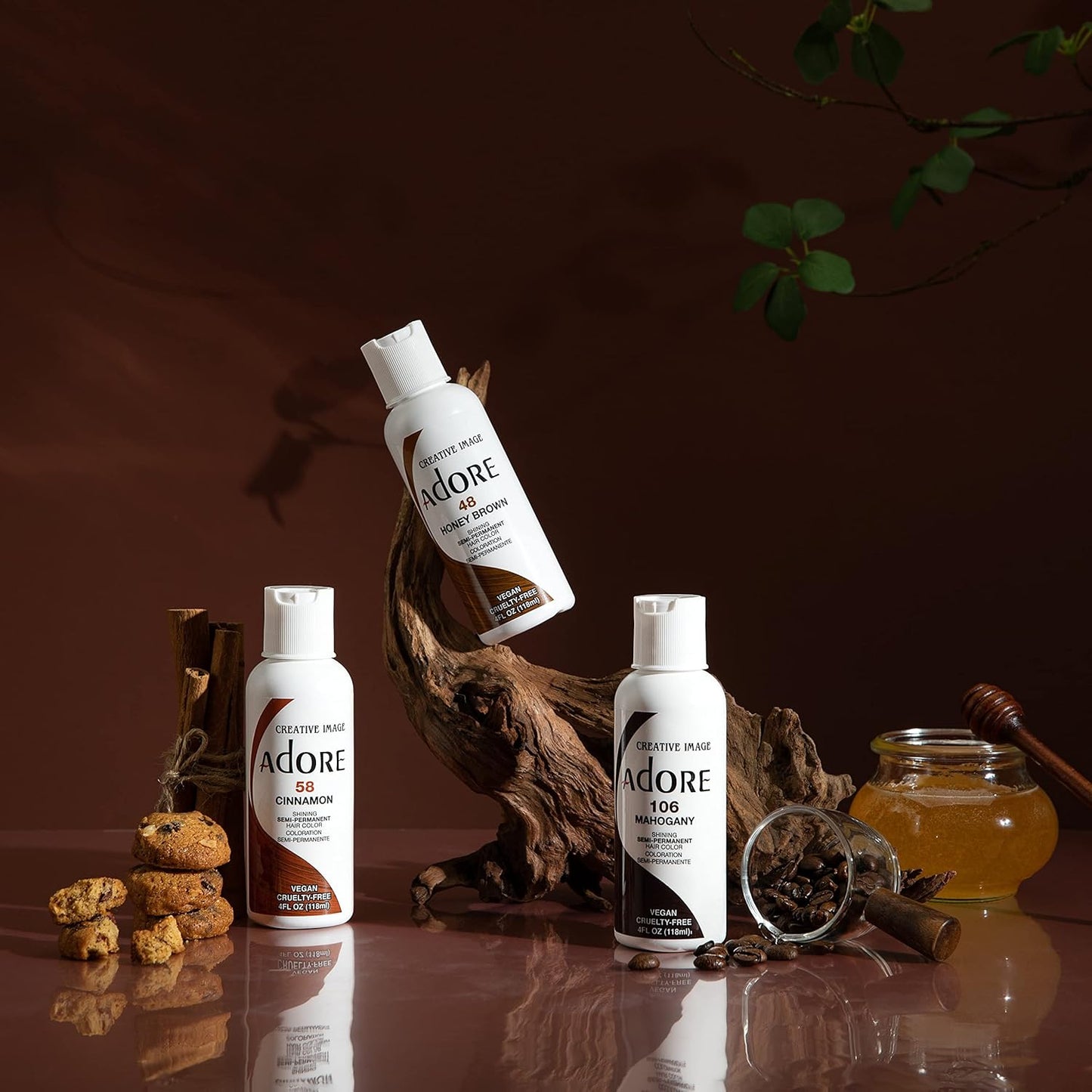 Adore Semi Permanent Hair Color - Vegan and Cruelty-Free Brown Hair Dye - 4 Fl Oz - 110 Darkest Brown
