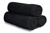 16 x 27" Black 100% Cotton Premium Salon Hand Towel