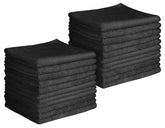 The Towel Guys 16 x 16" Black Professional Grade Microfiber Cleaning Towel (Pack of 24)