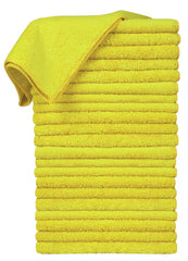 The Towel Guys 16 x 16" Yellow Professional Grade Microfiber Towel (Pack of 24)