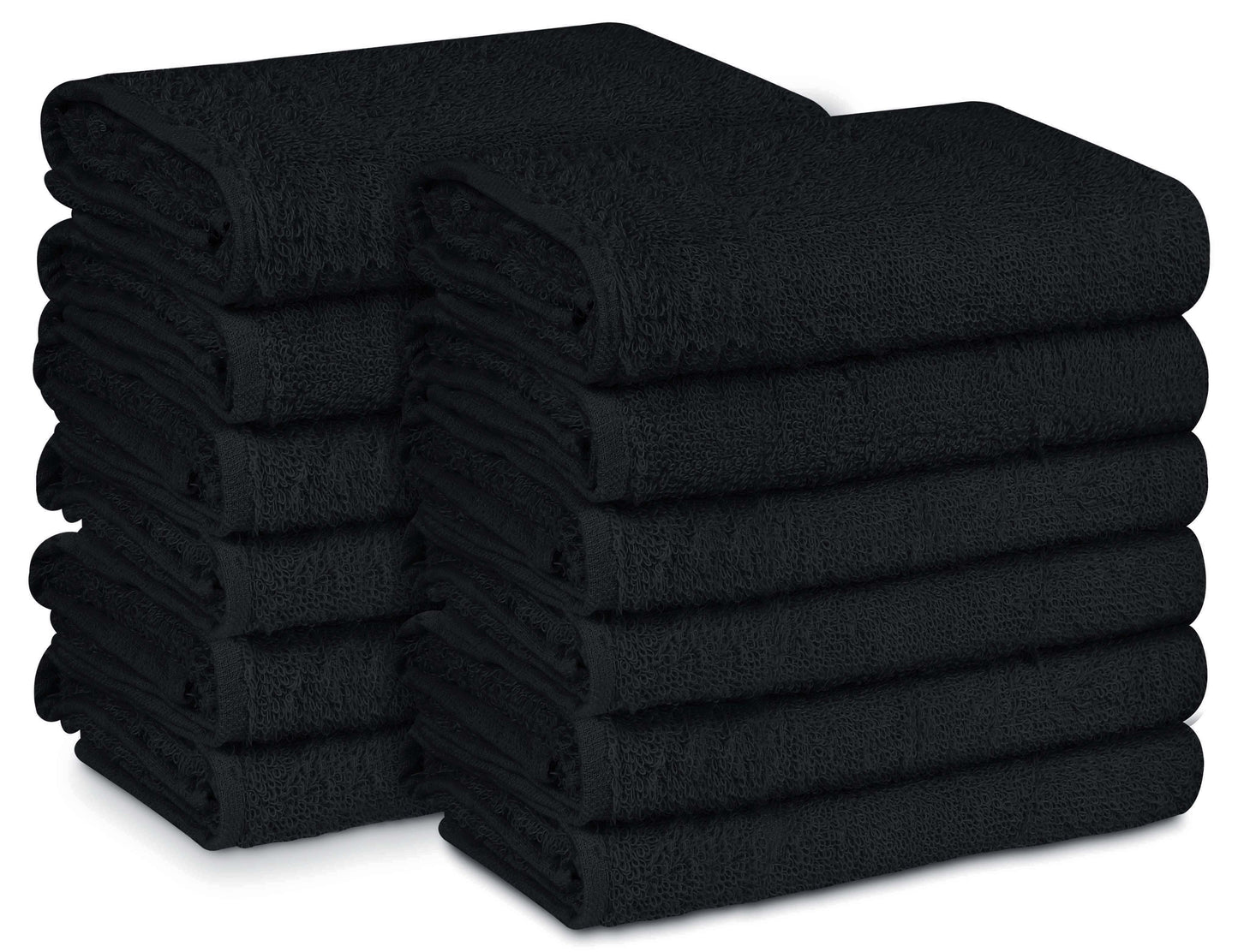 16 x 27" Black 100% Cotton Premium Salon Hand Towel