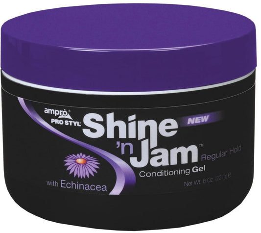 Ampro Shine 'n Jam Conditioning Gel, Regular Hold, 8 oz (Pack of 12)