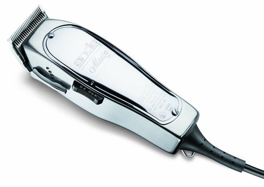 Andis 01557 Professional Master Adjustable Blade Hair Trimmer, Unbreakable Carbon Steel T-Blade - Silver, Chrome, Pack of 1
