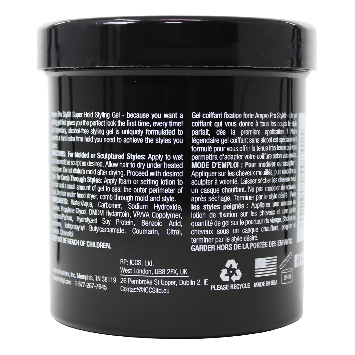 Ampro Pro Styl Protein Super Hold Styling Gel, 15 Ounce