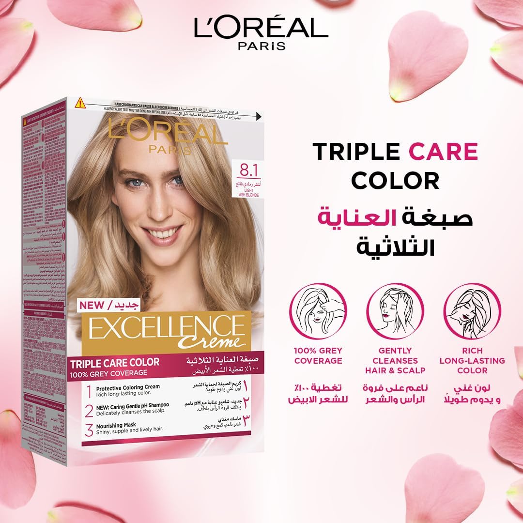 L’Oréal Paris Excellence Creme 8.1 Ash Light Blonde Haircolor