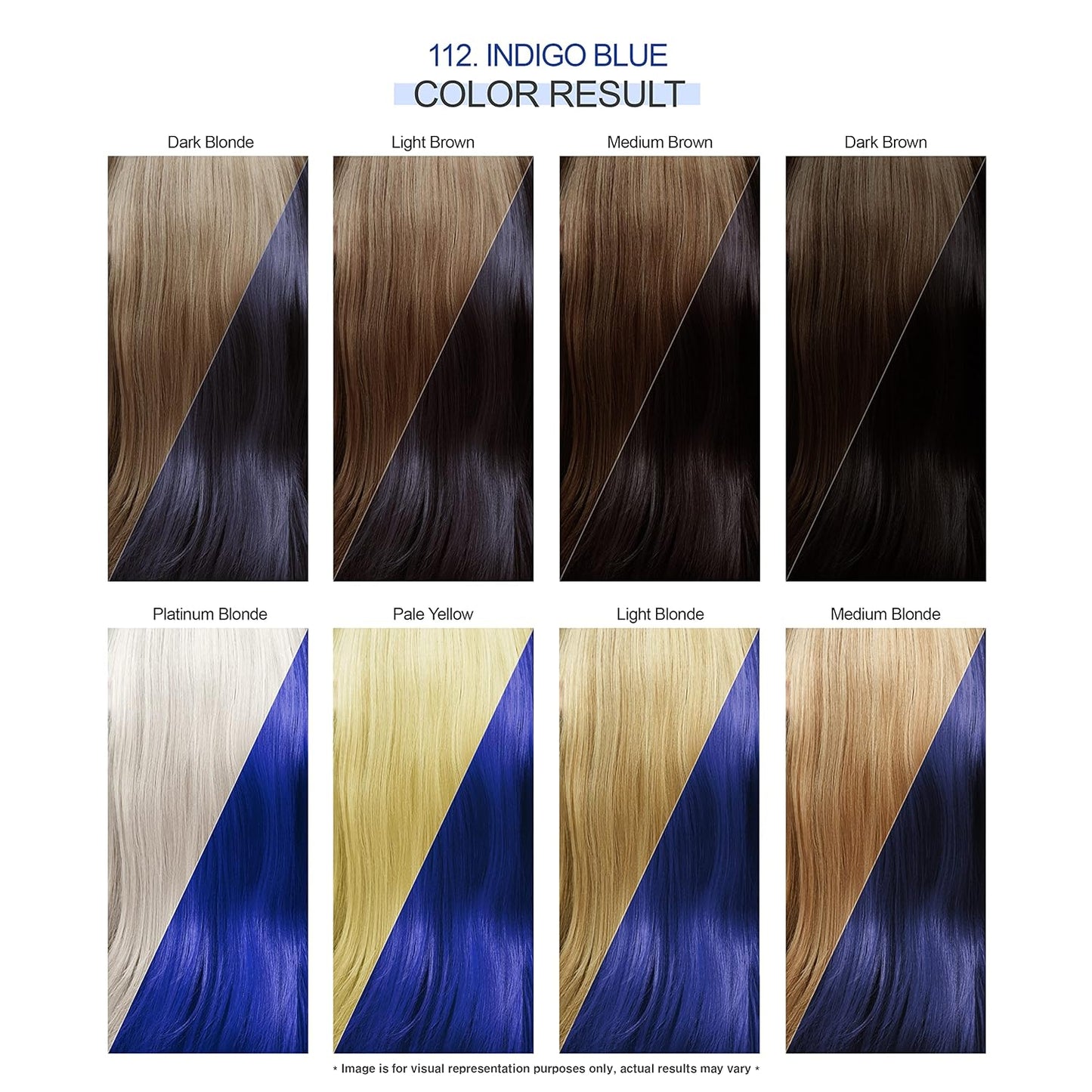 Adore Semi Permanent Hair Color - Vegan and Cruelty-Free Blue Hair Dye - 4 Fl Oz - 112 Indigo Blue