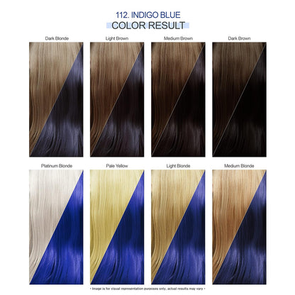 Adore Semi Permanent Hair Color - Vegan and Cruelty-Free Blue Hair Dye - 4 Fl Oz - 112 Indigo Blue