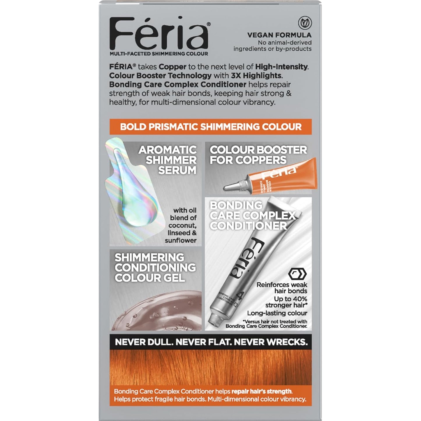 L'Oreal Paris Feria Multi-Faceted Shimmering Permanent Hair Color, C74 Copper Crave (Intense Copper)