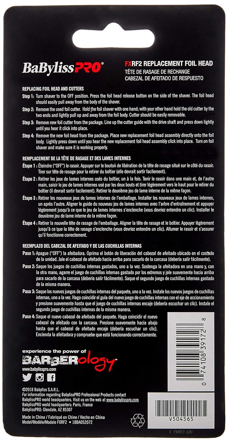 BaBylissPRO Replacment Foil and Cutter for MetalFX Single Foil and Double Foil Shavers