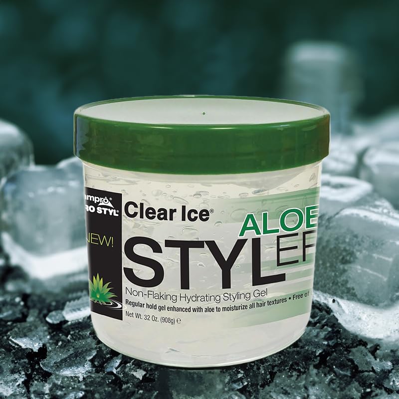 Ampro Pro Styl Protein Styling Gel - Protects and Hydrates Your Strands - Non-Flaking, Alcohol Free, Vegan Formula for All Hair Textures - Adds Firm Hold and Shine - Aloe Vera - 32 oz