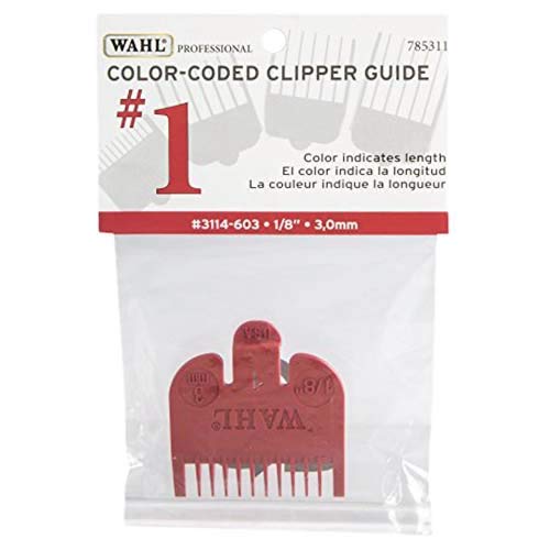 Wahl Professional Color Coded Comb Attachment #3144-603 – Red #1 – 1/8” (3mm) – Great for Professional Stylists and Barbers