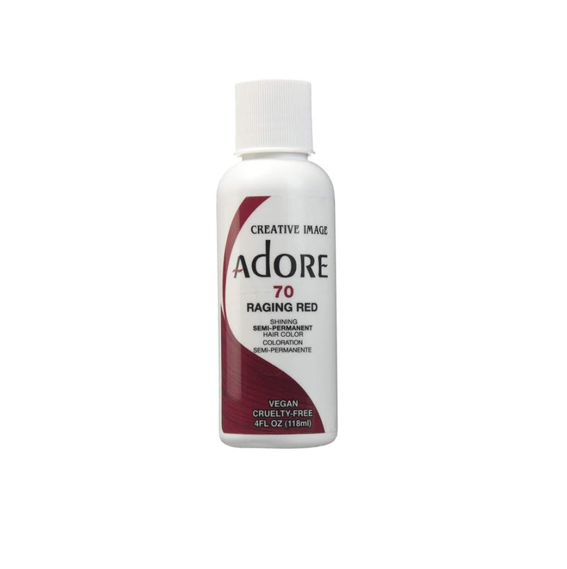 Adore Semi Permanent Hair Color - Vegan and Cruelty-Free Red Hair Dye - 4 Fl Oz - 070 Raging Red