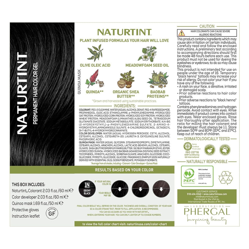 Naturtint Permanent Hair Color 1N Ebony Black
