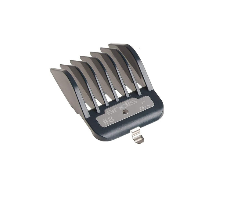 Andis Master Series Premium Hair Clipper Attachment Comb Set, Clipper Guards Cutting Guides with Metal Clip, Black, 7 Count