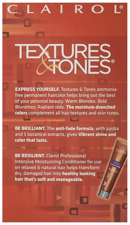 Clairol Textures & Tones Hair Color for Women of Color, 2N Dark Brown