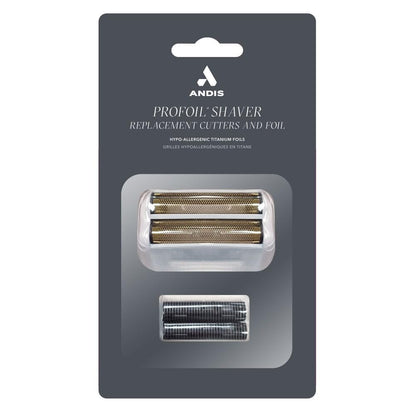 Andis 17155, Pro Shaver Replacement Foil & Cutter - Compatibles With Andis Models, Super Soft Gold Titanium Cutters - For Close Cutting, Smooth Shaving, No Bumps/Irritation, Zero Finish – Gray