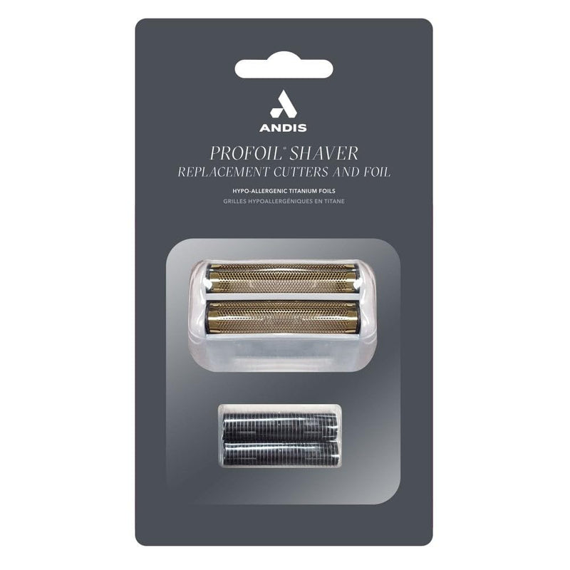 Andis 17155, Pro Shaver Replacement Foil & Cutter - Compatibles With Andis Models, Super Soft Gold Titanium Cutters - For Close Cutting, Smooth Shaving, No Bumps/Irritation, Zero Finish – Gray