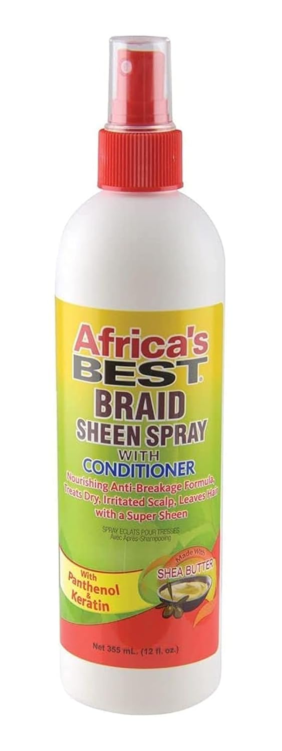 Africa's Best Braid Sheen Spray With Conditioner, 12 Ounce, Green