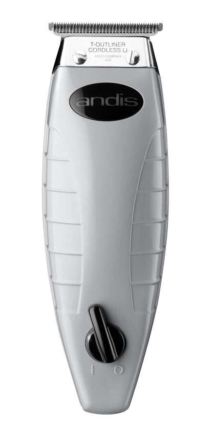 Andis 74000 Professional Corded/ Cordless Hair & Beard Trimmer, T-Outliner Blade Trimmer, Zero Gapped, Close Cutting Carbon Steel T-Blade Trimmer, Grey