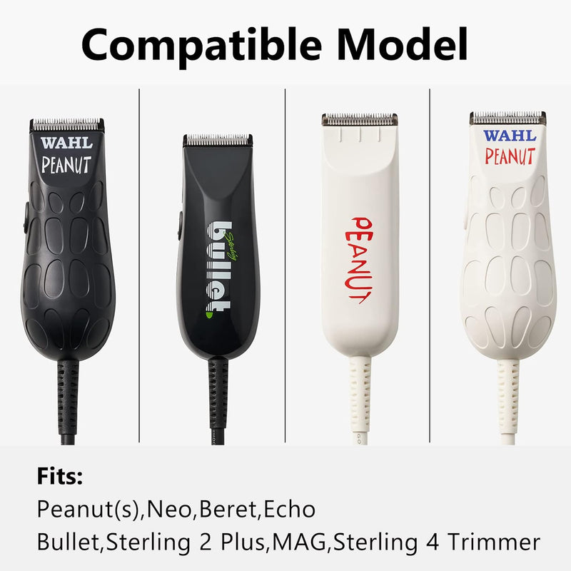 Professional Peanut Clipper Guards - 4-Piece Clipper Guides For Wahl Peanut, Trimmer Cutting Guides Set - Competible with Peanut Blade, White