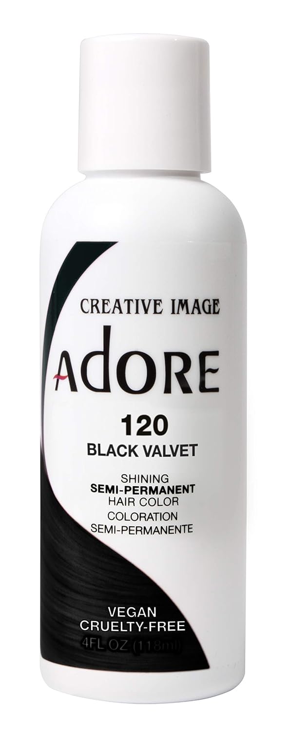 ADORE COSMETICS Semi-Permanent Haircolor #120 Black Velvet 4 Ounce