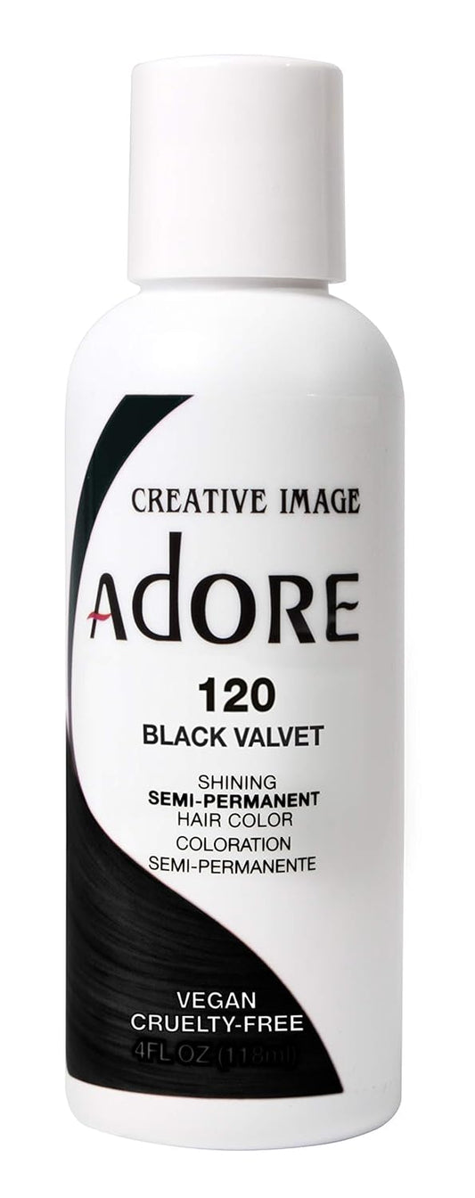 ADORE COSMETICS Semi-Permanent Haircolor #120 Black Velvet 4 Ounce
