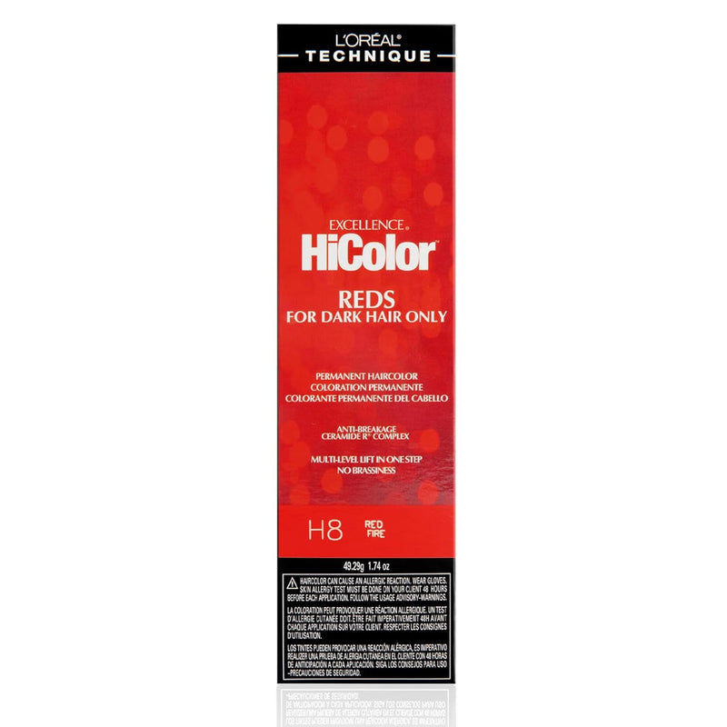 Loreal Excel Hicolor H8 Tube Red Fire 1.74oz