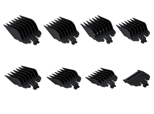 8 Pcs Professional Hair Clipper Combs Guides, Wahl Replacement Guards Set #3171-400 – 1/8” to 1” Fits Most Size Wahl Clippers/Trimmers