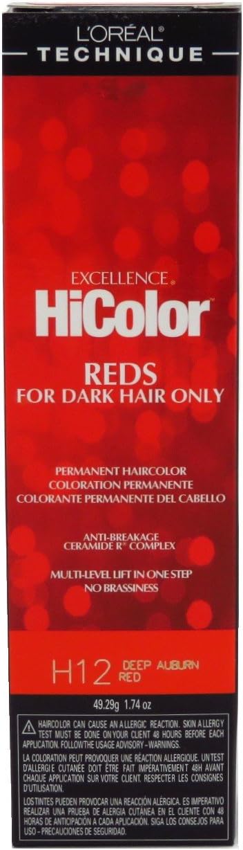 L'Oreal Paris Loreal Excel Hicolor H12 Tube Deep Auburn Red 1.74 oz