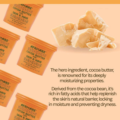 Africare Cocoa Butter 10.5 Oz - for Skin and Hair - Enriched With Vitamin E and Shea Butter