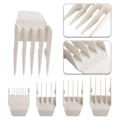 Professional Peanut Clipper Guards - 4-Piece Clipper Guides For Wahl Peanut, Trimmer Cutting Guides Set - Competible with Peanut Blade, White