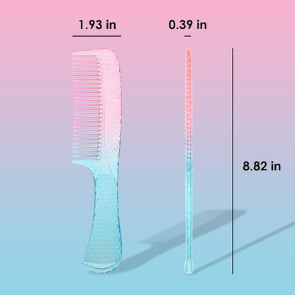 CANDYBRUSH Wide Tooth Comb for Women Wet Hair Comb Colorful Curl Straight Hair Men Girls Detangling Hair Combs Fashion Popular Styling Large Pink-Blue Gradient