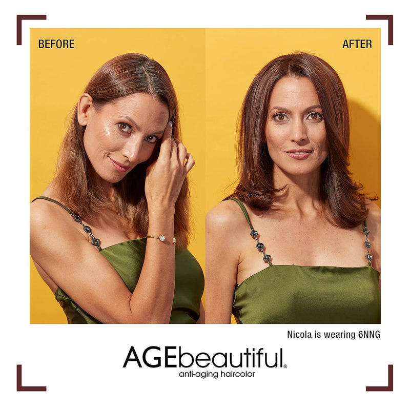 AGE beautiful Permanent Hair Color Dye Liqui Creme | 100% Gray Coverage | Anti-Aging Haircolor | Biotin for Thicker, Fuller Hair | Professional Salon Coloring
