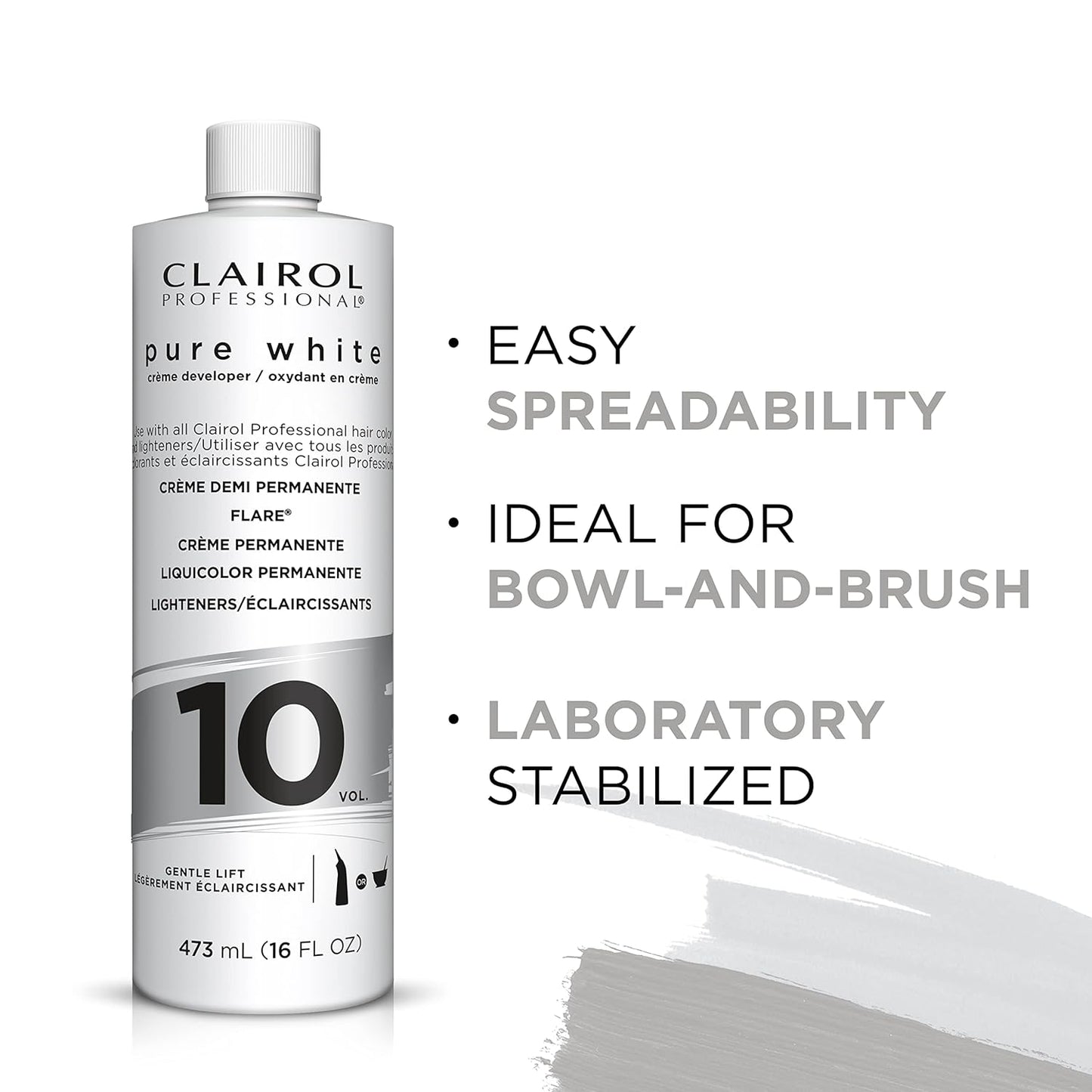 Clairol Professional Pure White 10 Volume Hair Developers for Lightening & Gray Coverage