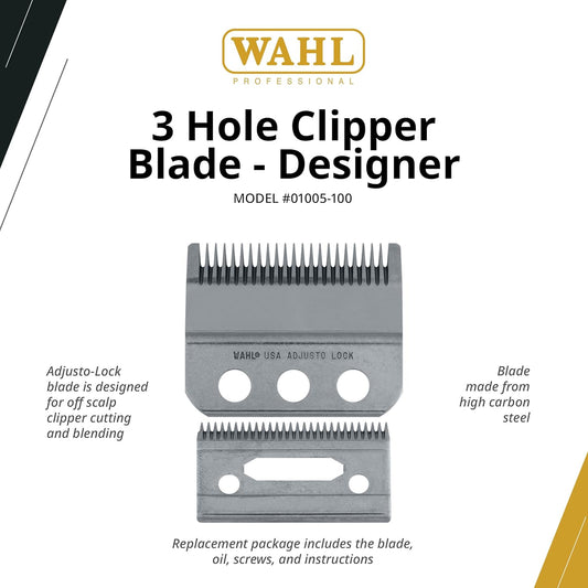 WAHL 3-HOLE CLIPPER BLADES (DESIGNER)