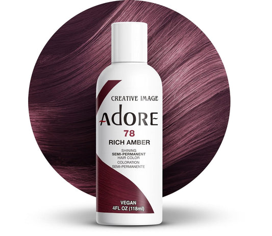 Adore Semi Permanent Hair Color - Vegan and Cruelty-Free Brown Hair Dye - 4 Fl Oz - 078 Rich Amber