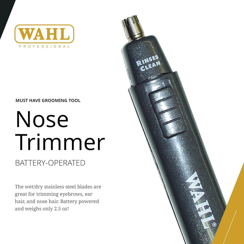 Wahl Professional Nose Trimmer Battery Operated Wetdry Use Stainless Steel Blades Lightweight