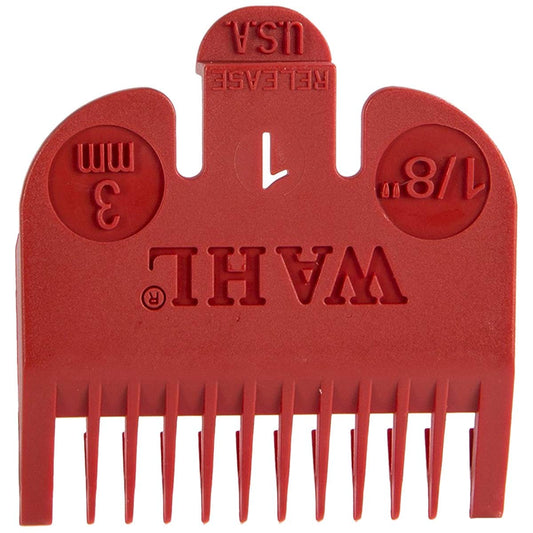 Wahl Professional Color Coded Comb Attachment #3144-603 – Red #1 – 1/8” (3mm) – Great for Professional Stylists and Barbers
