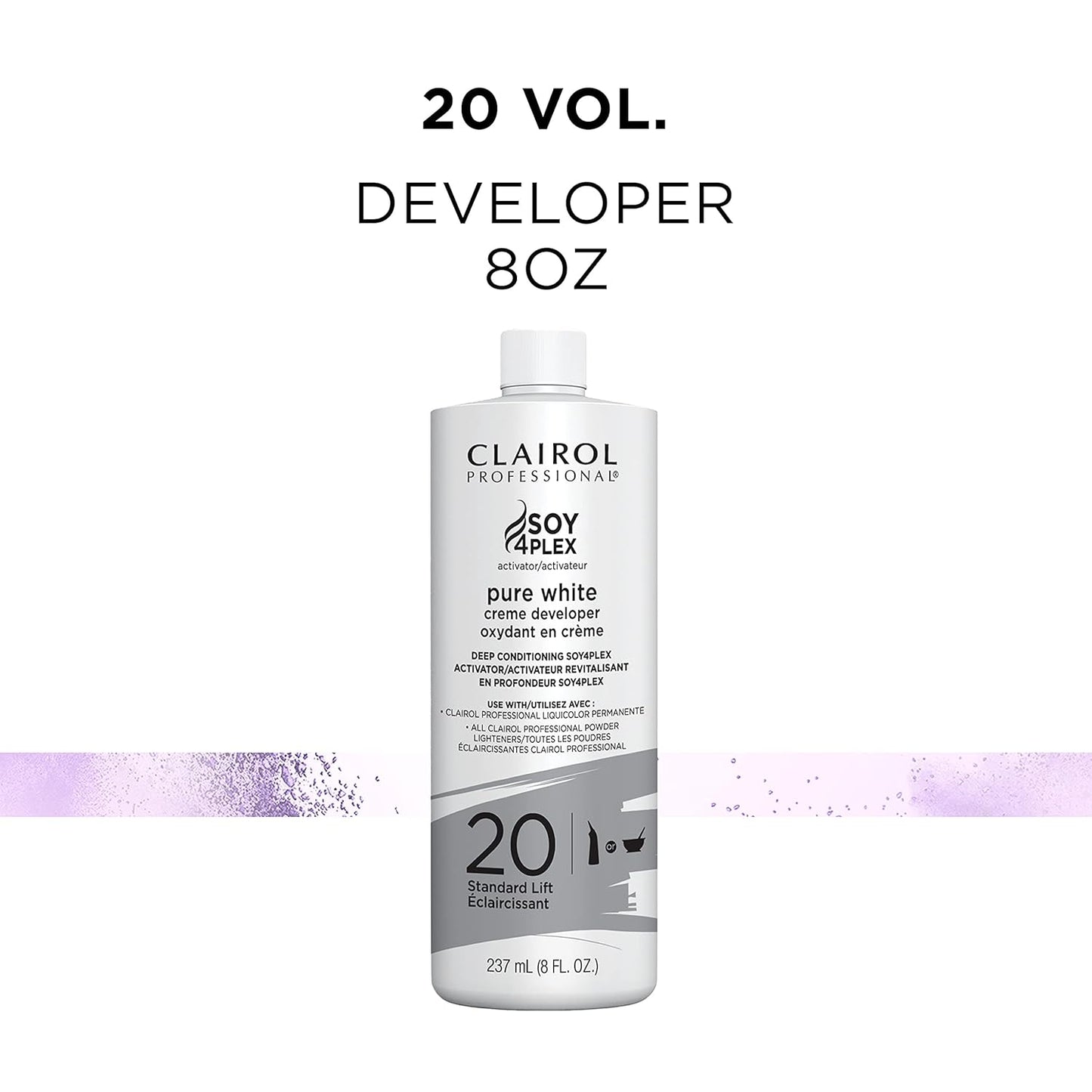 Clairol Professional Clairoxide Pure White 20 Volume Creme Developer, 8 Fl Oz