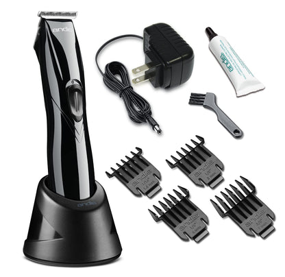 Andis 32475 Slimline Pro Corded/Cordless Hair & Beard Trimmer, T-Blade Zero Gapped with Lithium-Ion Battery, Ear & Body Grooming – Black