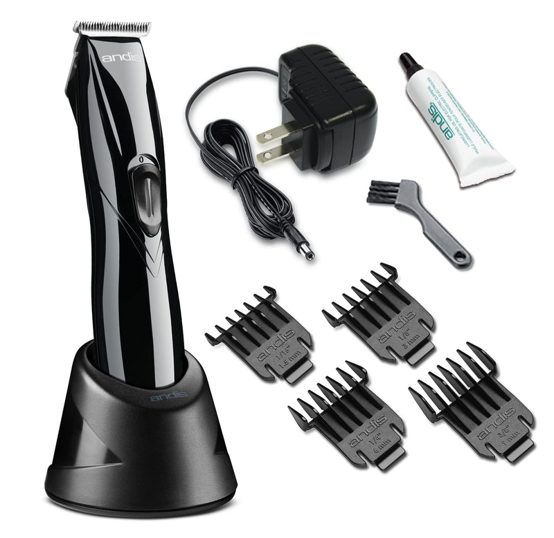 Andis 32475 Slimline Pro Corded/Cordless Hair & Beard Trimmer, T-Blade Zero Gapped with Lithium-Ion Battery, Ear & Body Grooming – Black