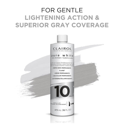Clairol Professional Pure White 10 Volume Hair Developers for Lightening & Gray Coverage