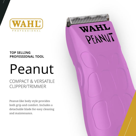 Wahl Professional Pink Peanut Corded Trimmer - Compact, Lightweight Powerful Rotary Motor Grooming Tool