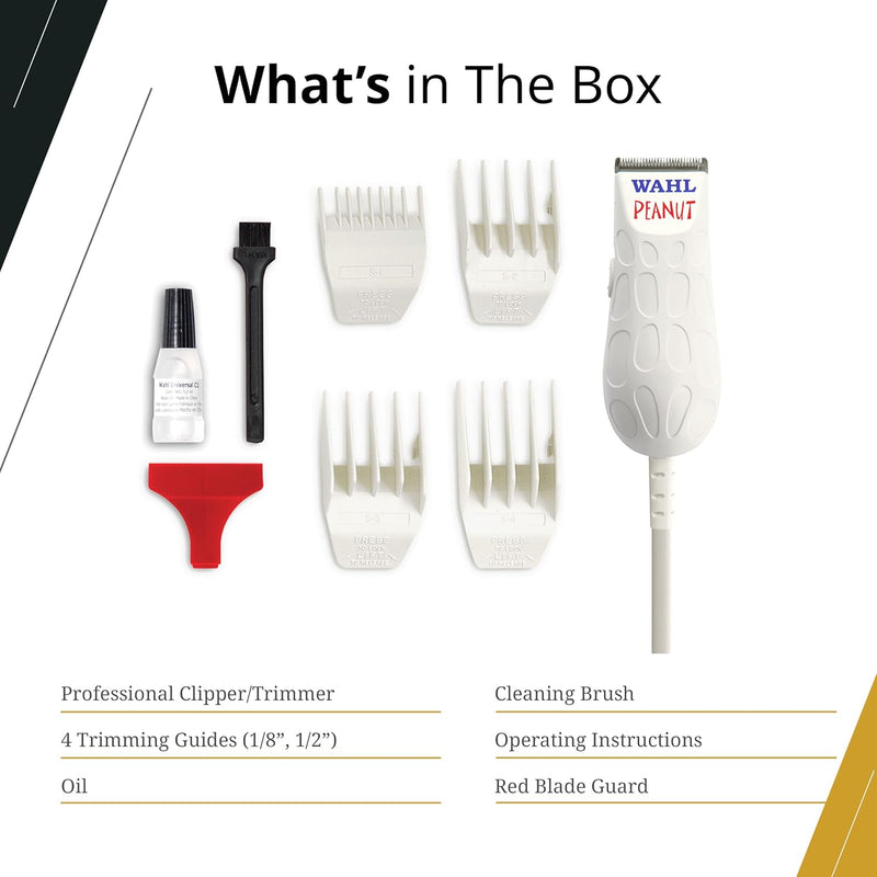 Wahl Professional White Peanut Corded Trimmer - Compact, Lightweight Powerful Rotary Motor Grooming Tool